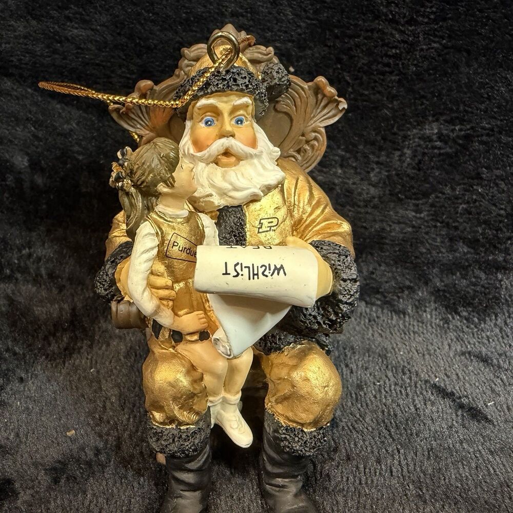 Purdue University Wishlist Santa Ornament 2nd In Limited Series Cheerleader Girl